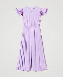 Pleated crêpe de Chine jumpsuit