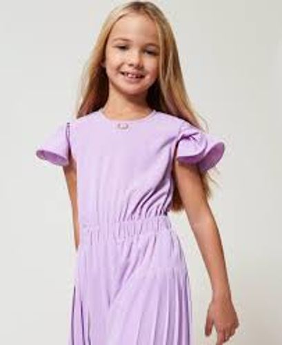 Pleated crêpe de Chine jumpsuit
