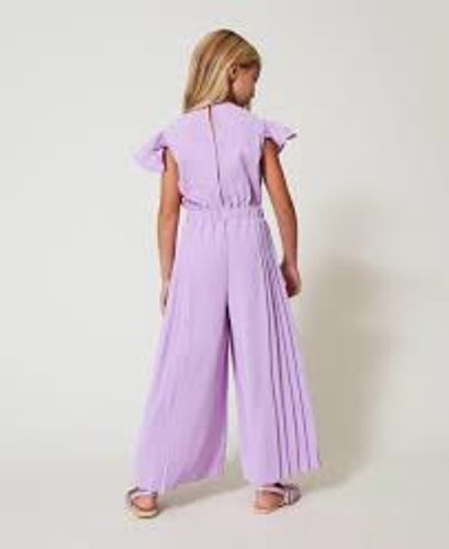 Pleated crêpe de Chine jumpsuit