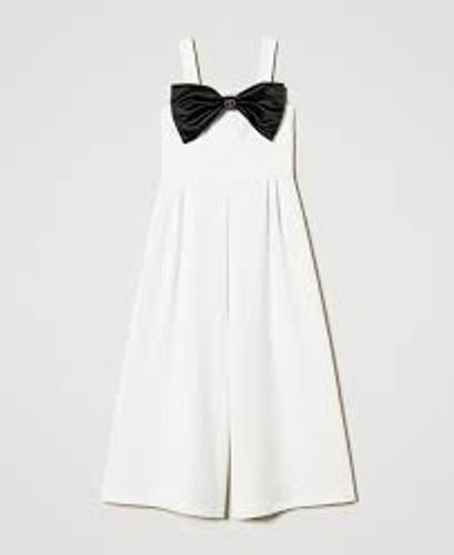 Crêpe jumpsuit with bow
