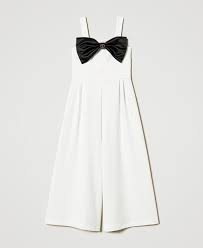Crêpe jumpsuit with bow