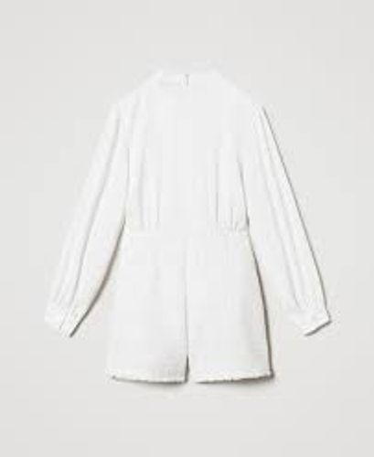 Crêpe de Chine and bouclé jumpsuit Girl, | TWINSET Milano‏