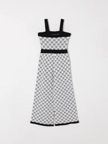 Long knit jumpsuit with jacquard Oval T