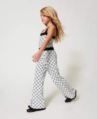 Long knit jumpsuit with jacquard Oval T