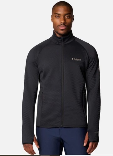 מעיל פליס לגברים - Crystal Leaf Omni-Heat Helix Full Zip Black
