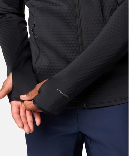 מעיל פליס לגברים - Crystal Leaf Omni-Heat Helix Full Zip Black
