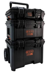 3 ארגזי כלים עם גלגלים TACTIX