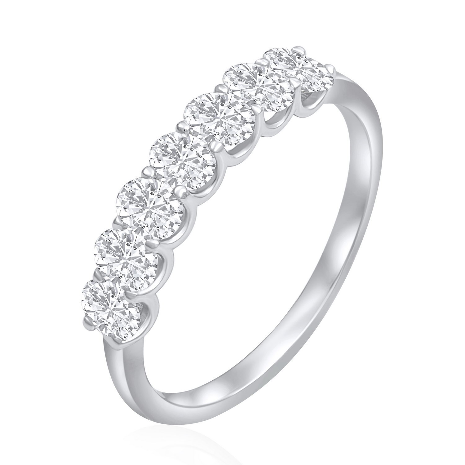 טבעת שורת יהלומים אובליים 0.93CT זהב 14K