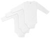 שלישיית בגדי גוף עם שרוול ארוך לתינוק עשוי פלנל 100% כותנה 24-30 - לבן