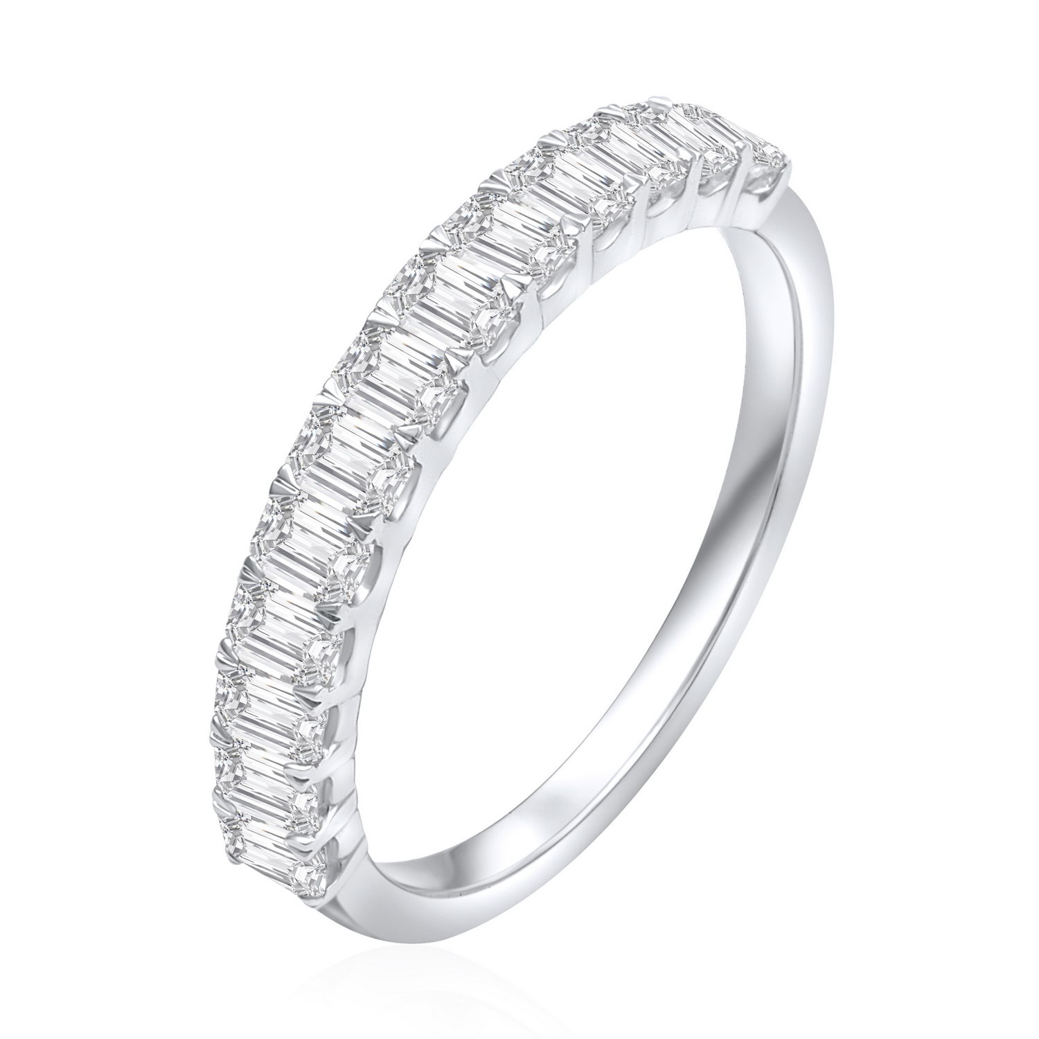 טבעת יהלומים בחיתוך אמרלד 1.07CT זהב 14K