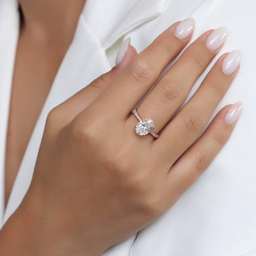 טבעת אובל אירוסין יהלומים 2.25CT זהב 14K