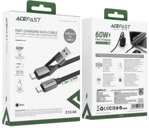 כבל טעינה/נתונים ACEFAST C13-04 – USB-A/C ל-USB-C, ‎60W, אורך ‎1.2m