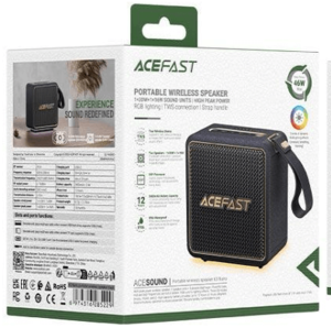 רמקול אלחוטי נייד ACEFAST – ‎45W Max עם תאורת RGB ו-TWS
