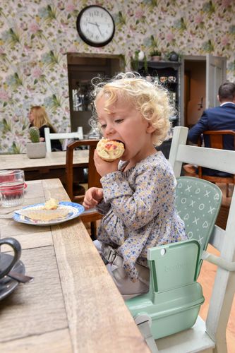 בוסטר אוכל עם מגש משולב תיק נשיאה יאמיגו פלוס +YummiGo - ירוק בהיר