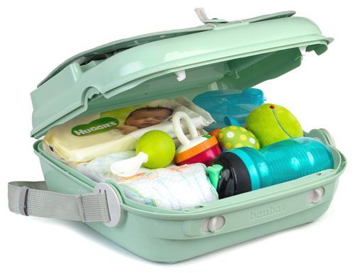 בוסטר אוכל עם מגש משולב תיק נשיאה יאמיגו פלוס +YummiGo - ירוק בהיר