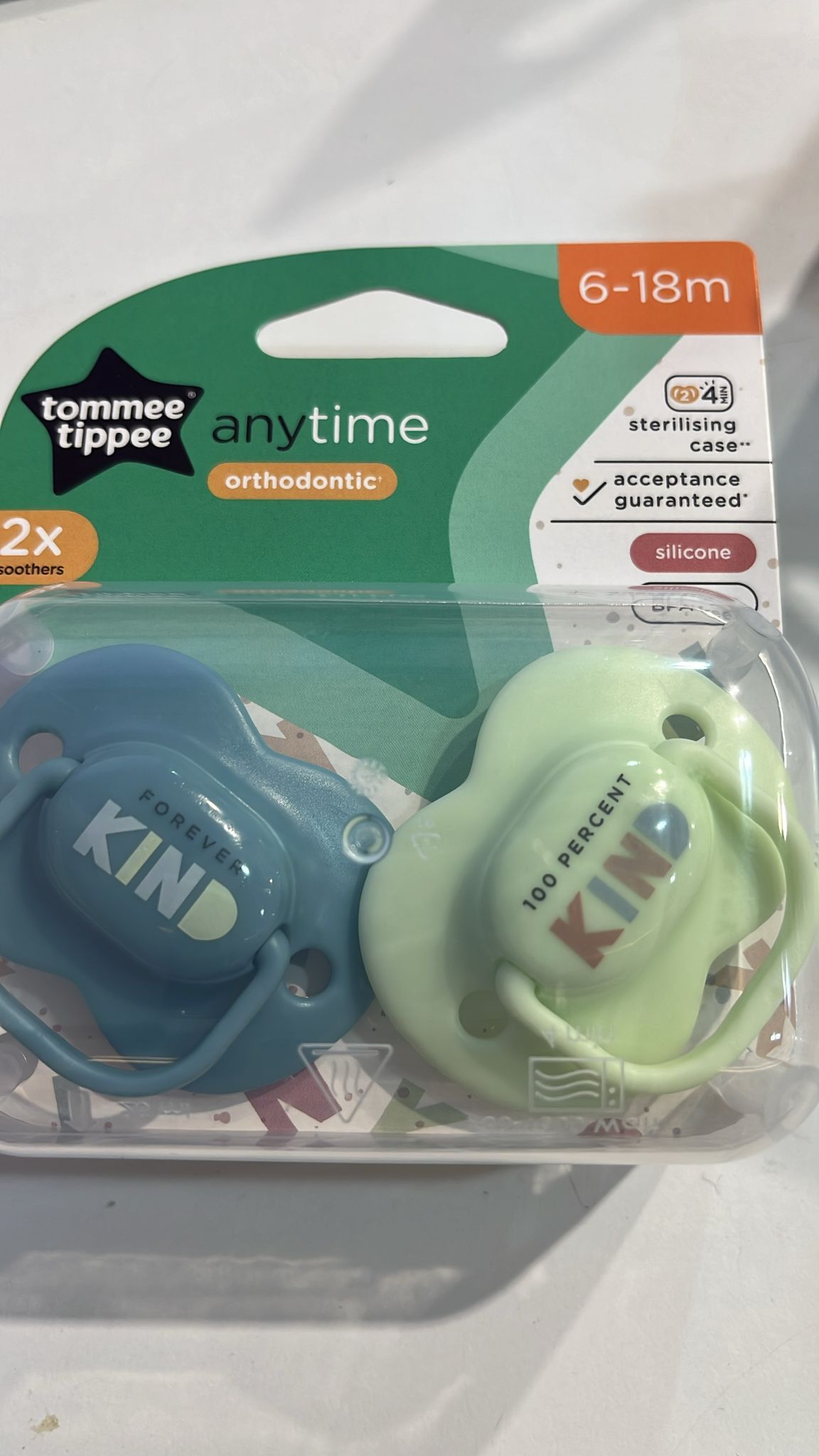 הכי טבעי מוצצים סיליקון 6-18 - ירקרק וכחול