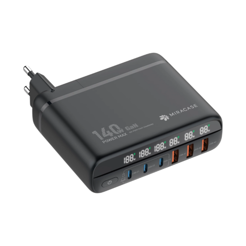 מטען קיר עוצמתי 140W עם 6 יציאות טעינה דגם MWC140W מבית Miracase