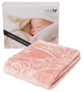 שמיכת תינוק קטיפתית גדולה לעונת המעבר והחורף 140*110 ס"מ - ורוד