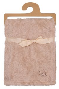 שמיכת תינוק פרוותית קורל 75 על 100 ס"מ לעריסה / מיטה / עגלה - חום בהיר