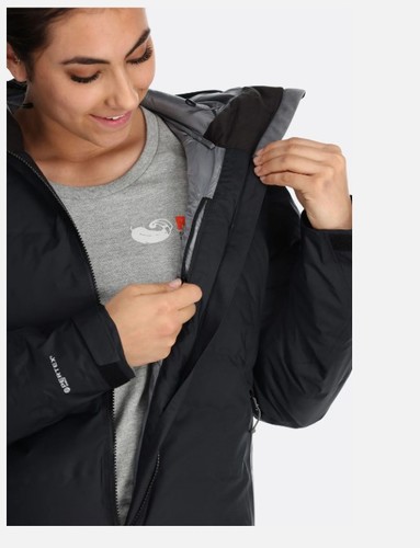 מעיל פוך נשים Valiance Waterproof Down Parka  שחור - Rab
