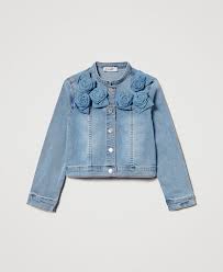 Denim jacket with roses