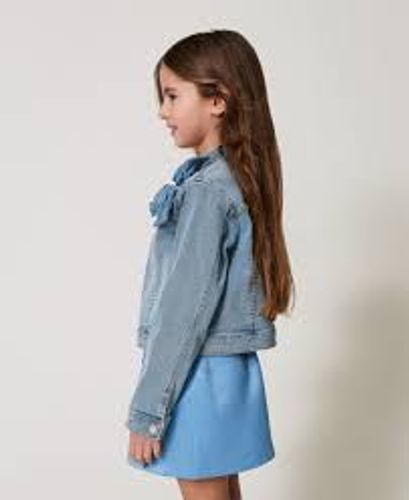 Denim jacket with roses