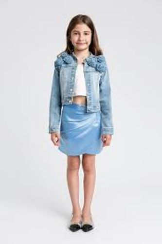 Denim jacket with roses