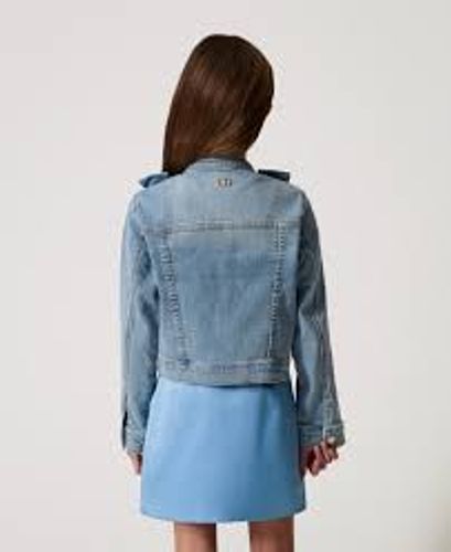 Denim jacket with roses
