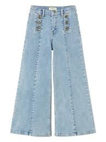 Wide leg jeans with logo buttons Girl, Blue |