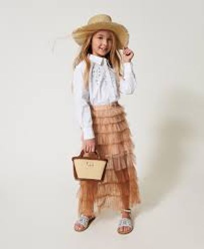 Poplin maxi shirt with embroidery