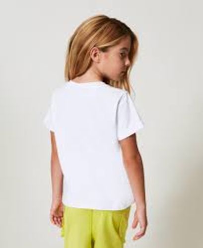 T-shirt with print and rhinestones