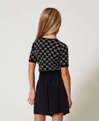 Crew neck jumper with Oval T jacquard