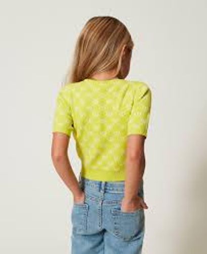 Crew neck jumper with Oval T jacquard