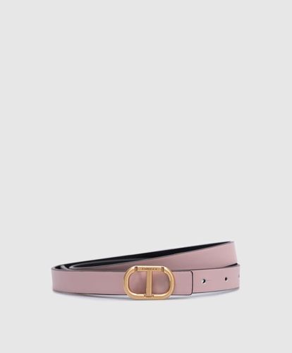 Reversible leather belt with buckle