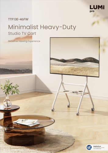 מעמד רצפתי סטנד נייד חצובה מעוצב וגלגלים למסכים  