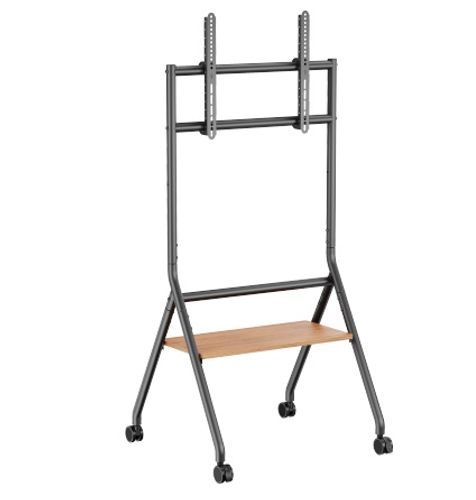 מעמד רצפתי סטנד נייד חצובה מעוצב וגלגלים למסכים  