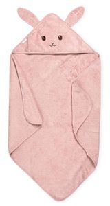 מגבת עם כובע לתינוק 100% כותנה - ארנב ורוד