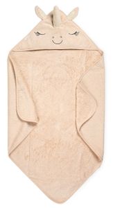 מגבת עם כובע לתינוק 100% כותנה - חד קרן ורוד