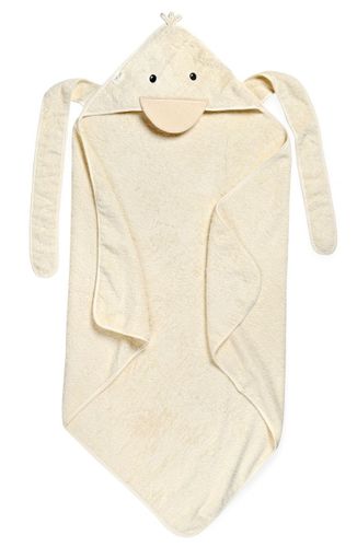 מגבת לתינוק עם רצועות קשירה וכובע 100% כותנה מסדרת 'חיות חביבות' - ברווז