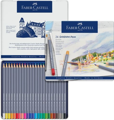 סט 24 עפרונות צבעוניים אקוורל Goldfaber גולדפאבר