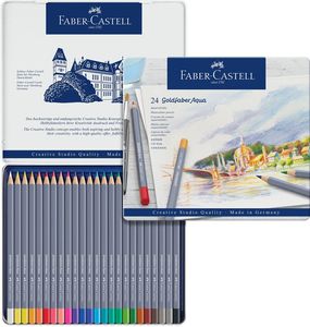סט 24 עפרונות צבעוניים אקוורל Goldfaber גולדפאבר