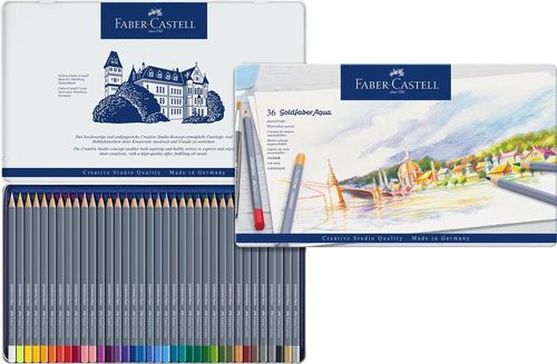 סט 36 עפרונות צבעוניים אקוורל Goldfaber גולדפאבר