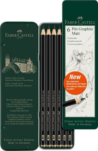 סט 6 גרפיט פיט מאט FABER CASTELL Pitt GraphuteM Matt