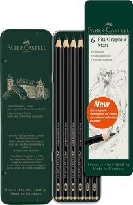 סט 6 גרפיט פיט מאט FABER CASTELL Pitt GraphuteM Matt