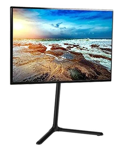 מעמד רצפתי לטלוויזיה ליניארי מסתובב מודרני עם בסיס V סטנד למסכים 