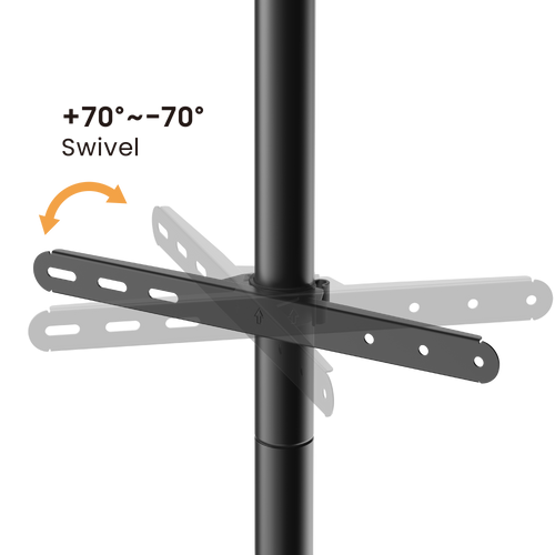 מעמד רצפתי לטלוויזיה ליניארי מסתובב מודרני עם בסיס V סטנד למסכים 