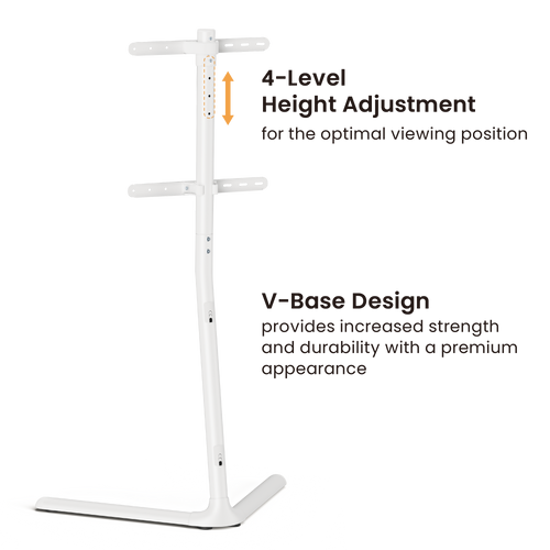 מעמד רצפתי לטלוויזיה ליניארי מסתובב מודרני עם בסיס V סטנד למסכים 