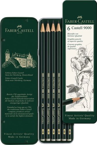 סט 6 רישום קסטל 9000 FABER CASTELL Castell   