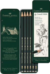 סט 6 רישום קסטל 9000 FABER CASTELL Castell   