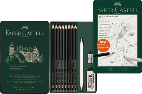 סט 11 גרפיט פיט מאט FABER CASTELL Pitt GraphuteM Matt